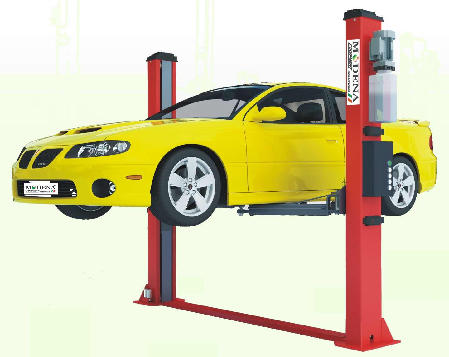 2 post lift 4 tonne - auto safety with car 2 post lift 4 tonne - auto safety with car